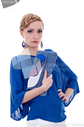 Image of woman holding a fashion purse