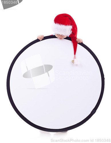 Image of santa boy with big sign