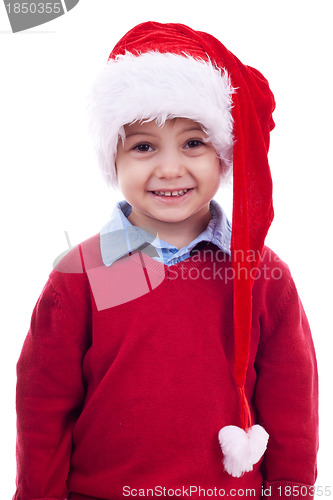 Image of little boy in santa hat