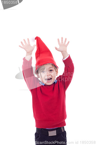 Image of Happy boy in santa hat