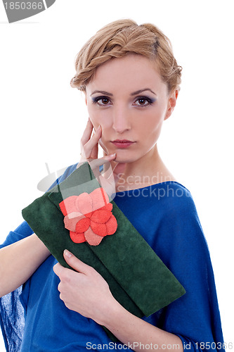 Image of Female Model holding purse 