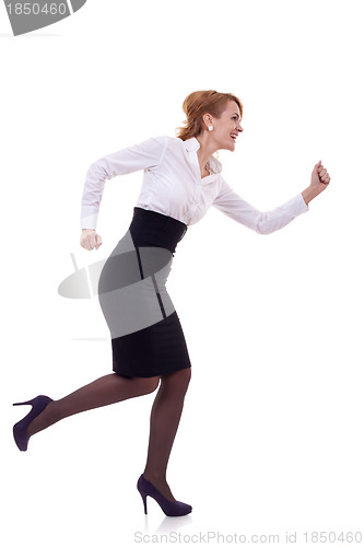 Image of  business woman running