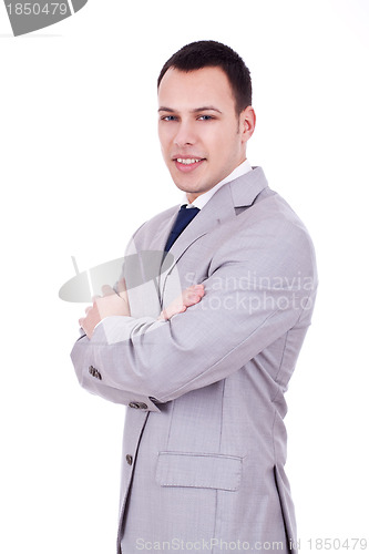 Image of happy smiling young businessman