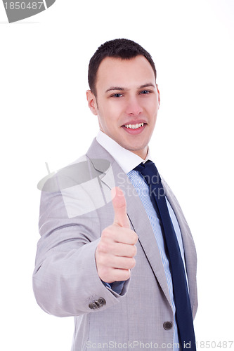 Image of business man going thumb up