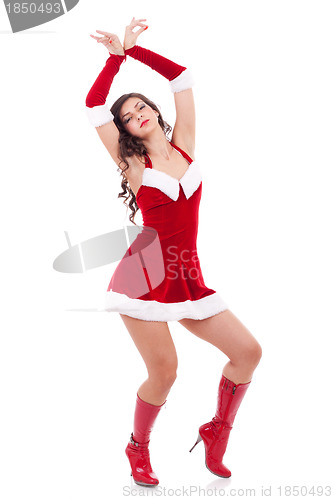 Image of dancing santa woman