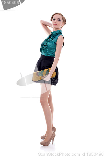 Image of model holding little purse