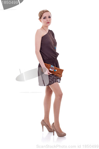 Image of  young woman with a purse 