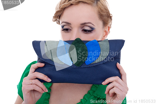 Image of lovely woman with small handbag 
