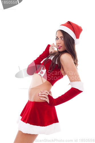 Image of woman dressed as Santa Claus