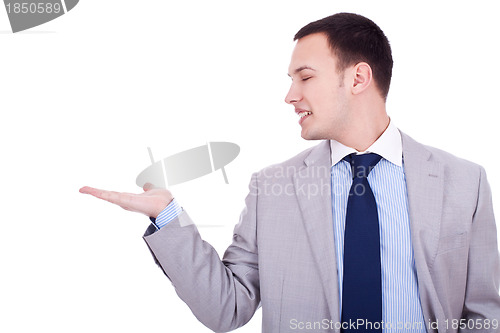 Image of man presenting product