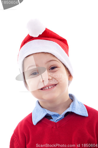 Image of boy as Santa Claus