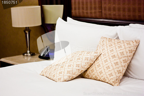 Image of Pillows in Hotel bedroom