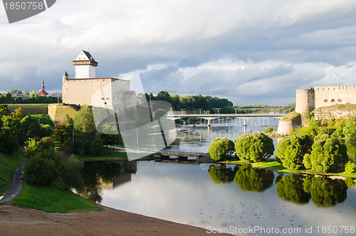 Image of Two towers on the border of Estonia and Russia