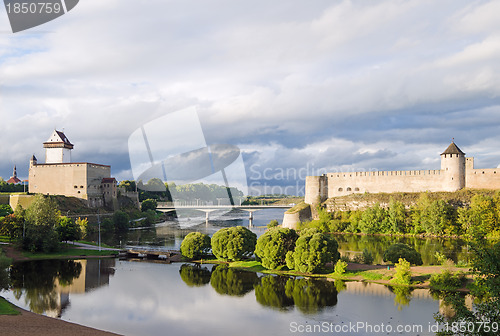 Image of Two towers on the border of Estonia and Russia