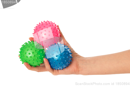 Image of three colored massage balls