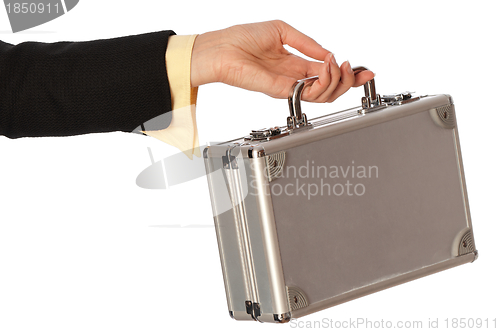 Image of Metal case with contracts and money