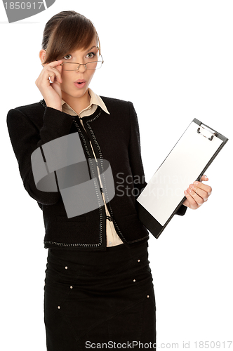 Image of White blank paper with a magnifier
