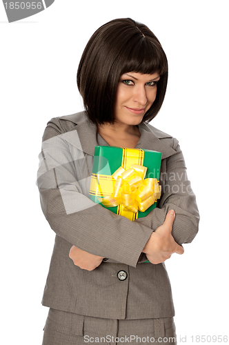 Image of green box with yellow bow as a gift