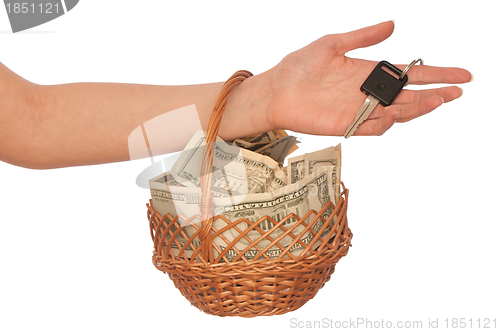 Image of basket with money