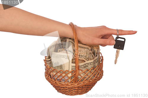 Image of basket with money