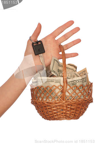 Image of basket with money