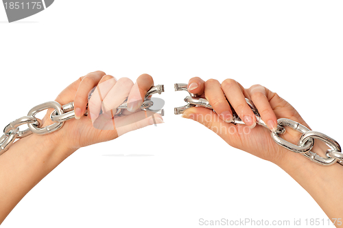 Image of tearing a heavy chain