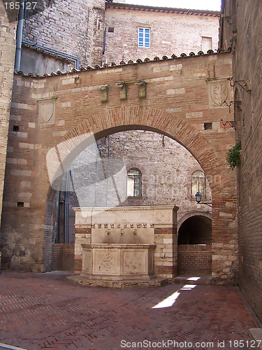 Image of Mediaeval fountain and archway