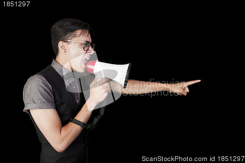 Image of Man Shouting in Megaphone