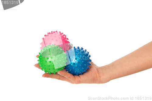 Image of three colored massage balls