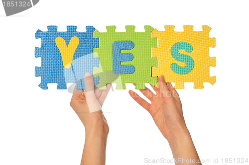 Image of the word yes