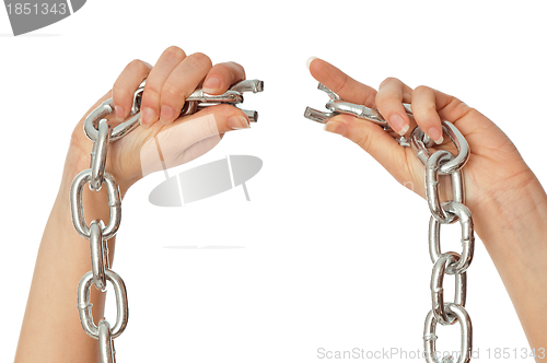 Image of tearing a heavy chain