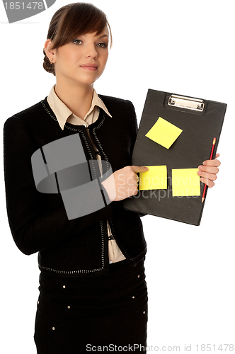 Image of officer with document case and stickers