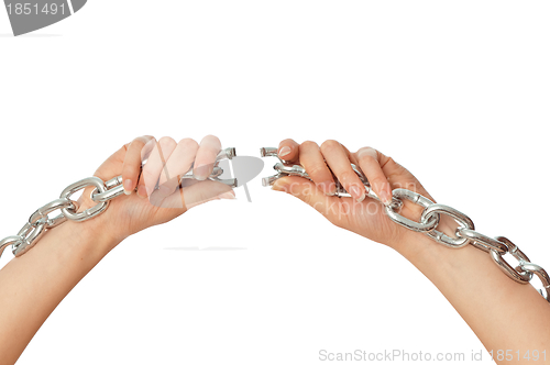 Image of tearing a heavy chain