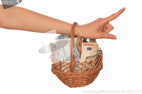 Image of basket with money