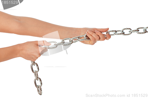 Image of a long heavy metal chain