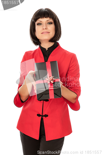 Image of gift with red bow