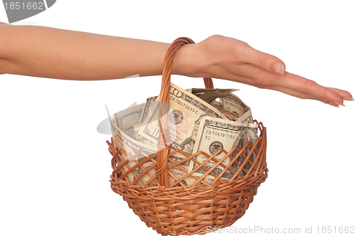 Image of basket with money