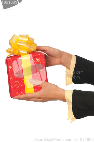 Image of gift with yellow bow