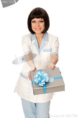 Image of doctor with a gift