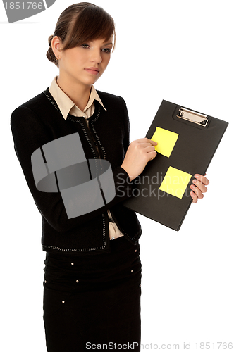 Image of officer with document case and stickers