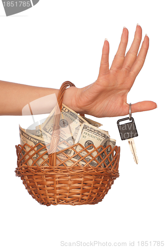 Image of basket with money