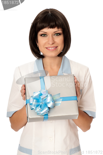 Image of doctor with a gift