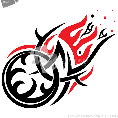 Image of Vector gothic black and red pattern