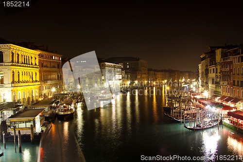 Image of Grand Canal in Venice. NIght