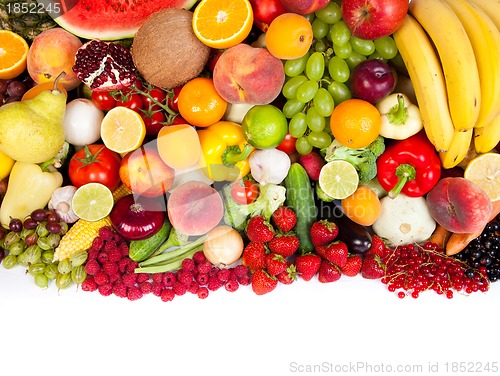 Image of Huge group of fresh vegetables and fruits