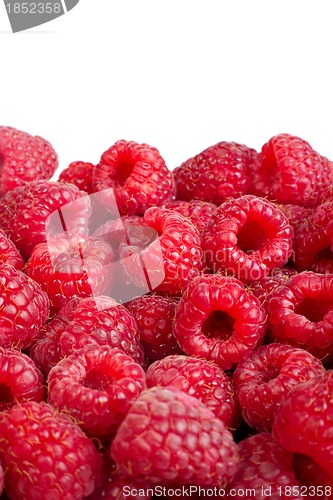 Image of Ripe raspberries fruit background. ²solated on white