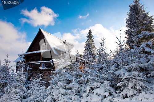 Image of Mountain house during the winter