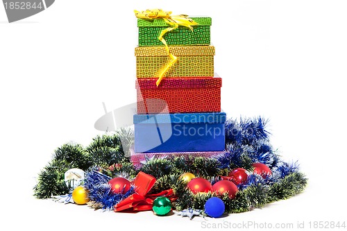 Image of Christmas decoration and gift