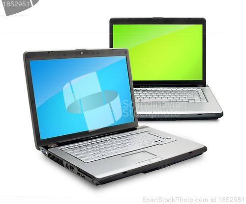 Image of Open laptops