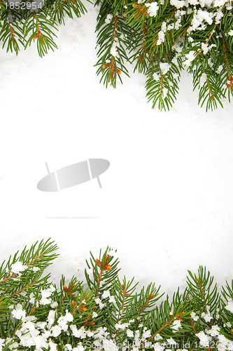 Image of Christmas framework with snow